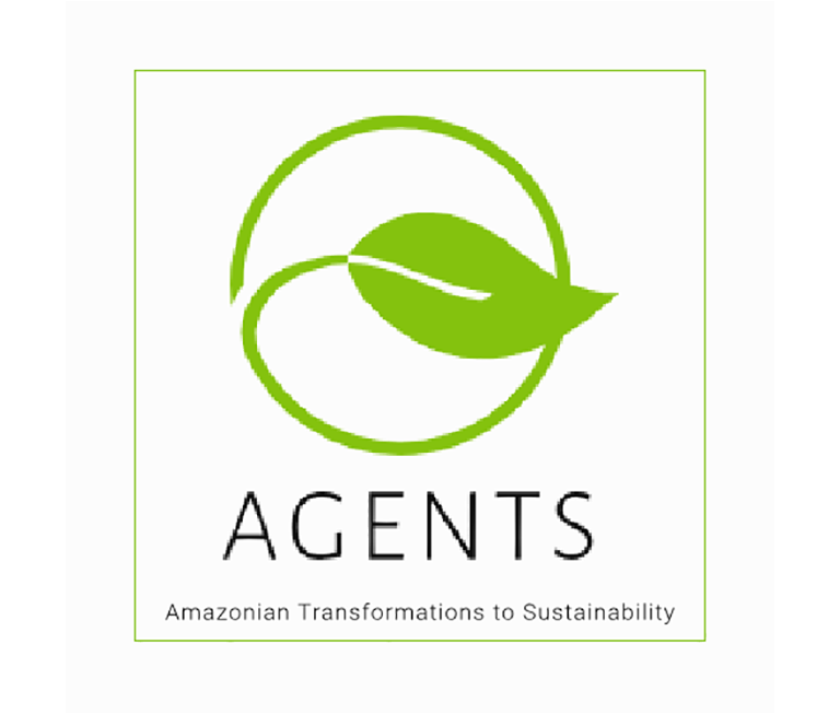A simple green leaf's stem extends to become a circle encircling the leaf, creating the AGENTS project logo.